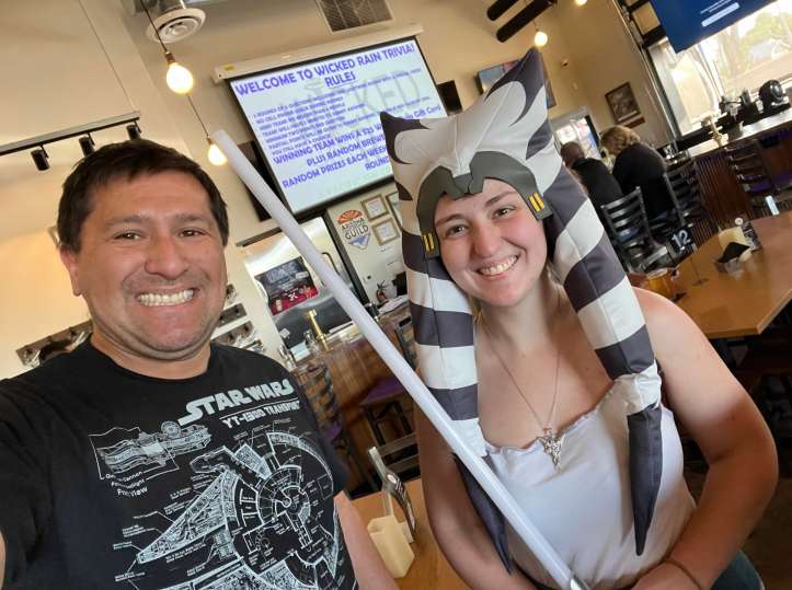 Ahsoka and I rocking the Wicked Rain 2023 May the 4th Be With You Event.